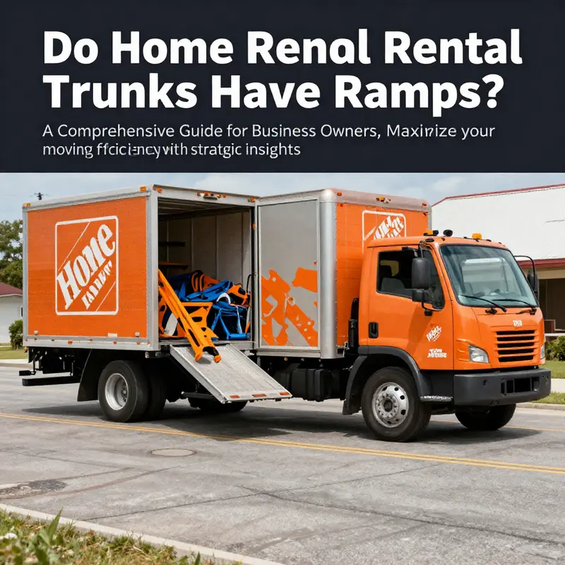 A Home Depot rental truck engaged in the unloading process at a location, with various items being loaded.