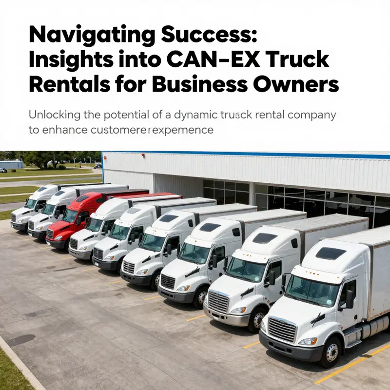 A fleet of CAN-EX Truck Rentals trucks parked and ready for rental.