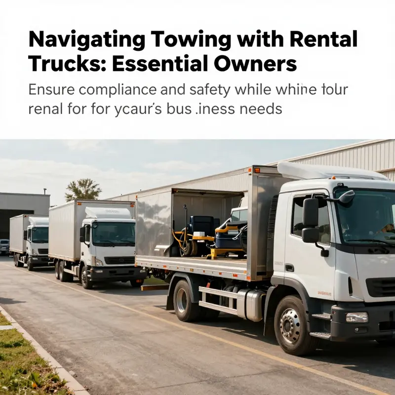A selection of rental trucks in a lot, representing opportunities for business towing and logistics.