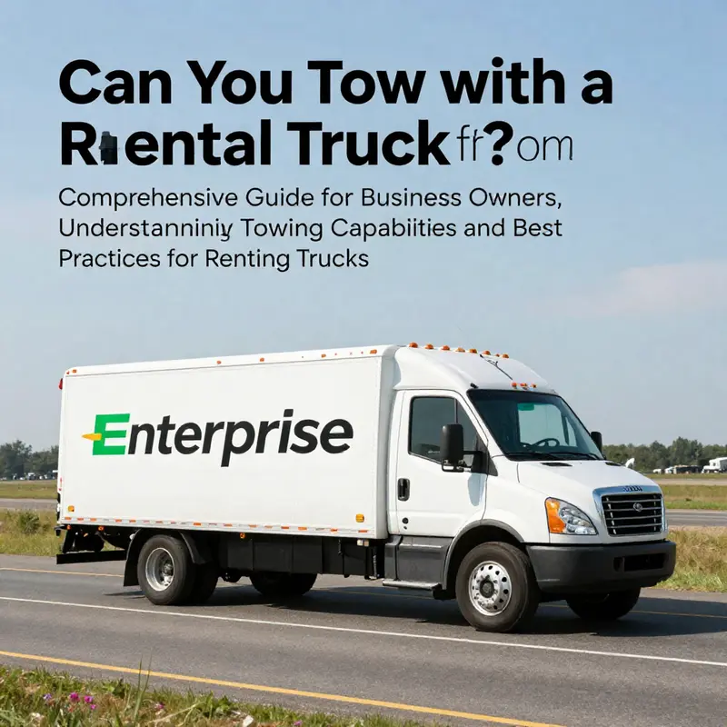 A rental truck from Enterprise on a highway, reflecting the capabilities and service offered for business logistics.