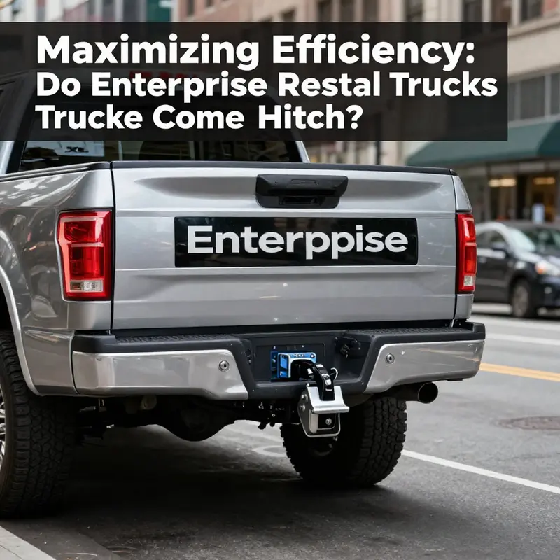 A Ford F-150 XL from Enterprise Rent-A-Car demonstrating the hitch availability for business needs.