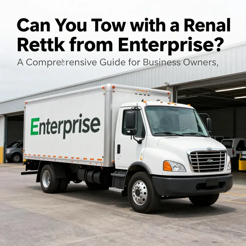 An Enterprise rental truck in a logistics setting, highlighting its capacity for business operations.