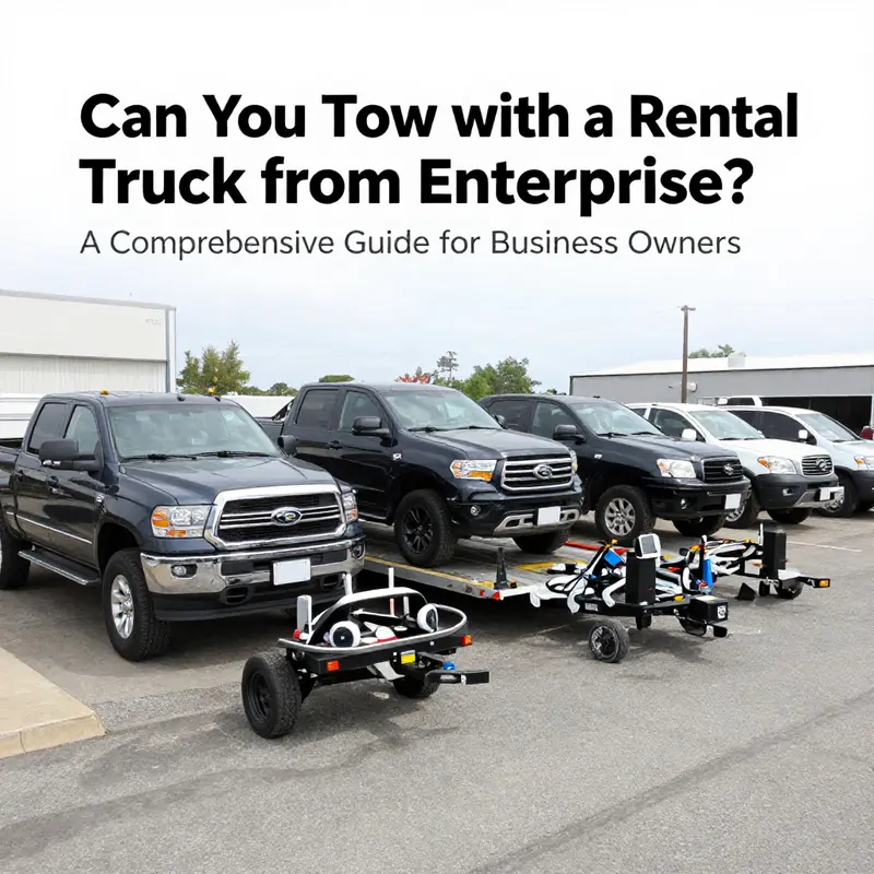 An Enterprise rental truck in a logistics setting, highlighting its capacity for business operations.