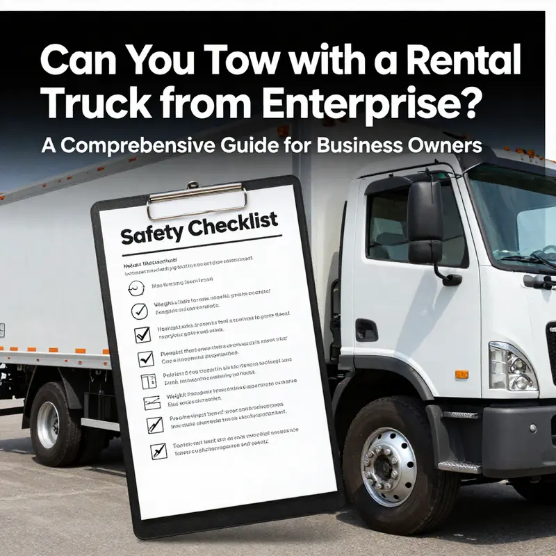 An Enterprise rental truck in a logistics setting, highlighting its capacity for business operations.