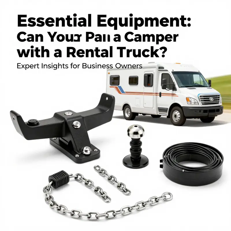 A rental truck and camper combo, highlighting the importance of knowing towing capacities.