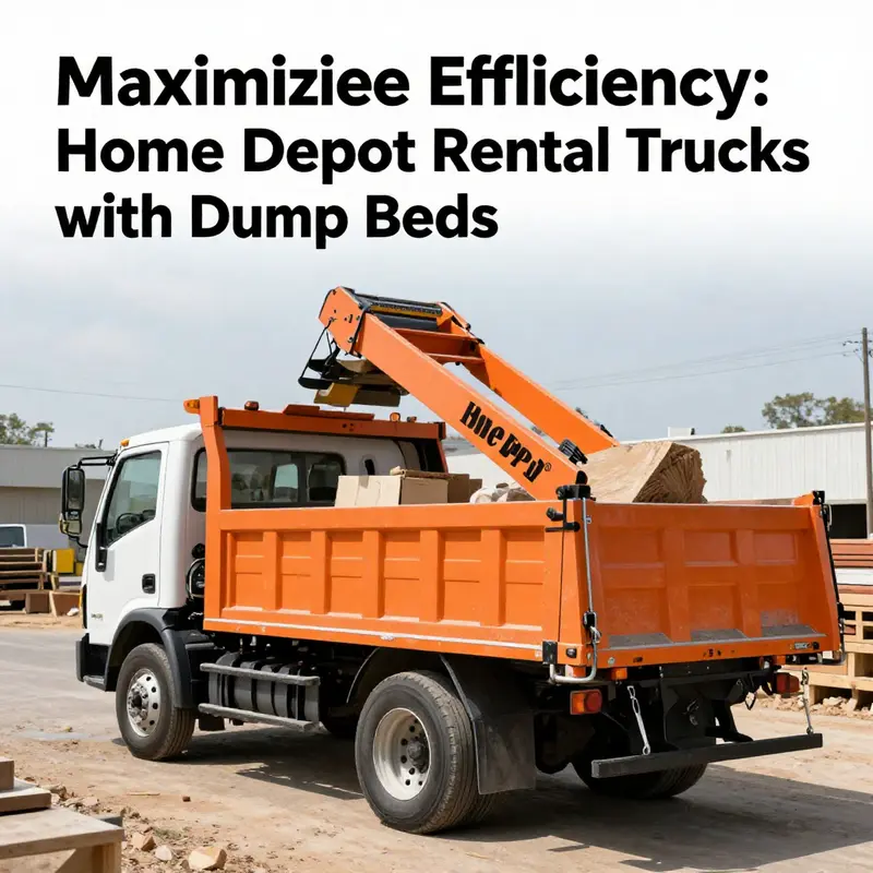 Home Depot rental truck with an operational dump bed unloading materials.