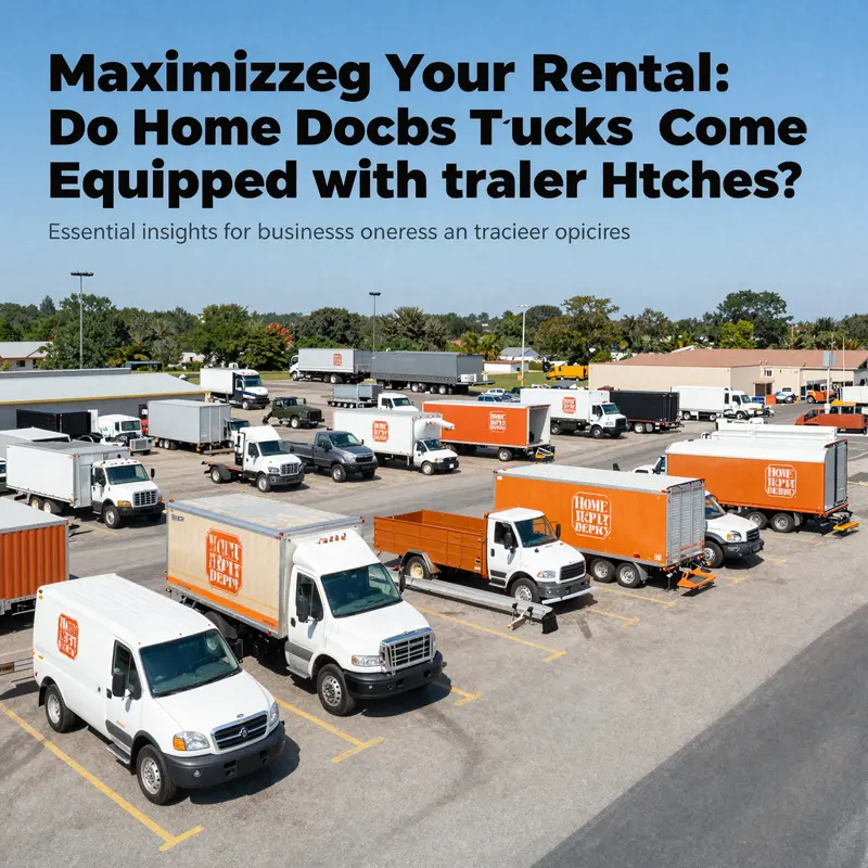 A view of the Home Depot truck rental area featuring various trucks available for business owners.