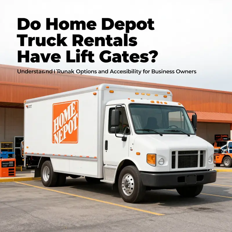 A Home Depot rental truck displayed outside the store, illustrating options for business owners.