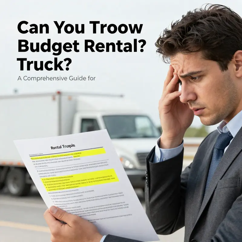 A budget rental truck successfully towing a small utility trailer.