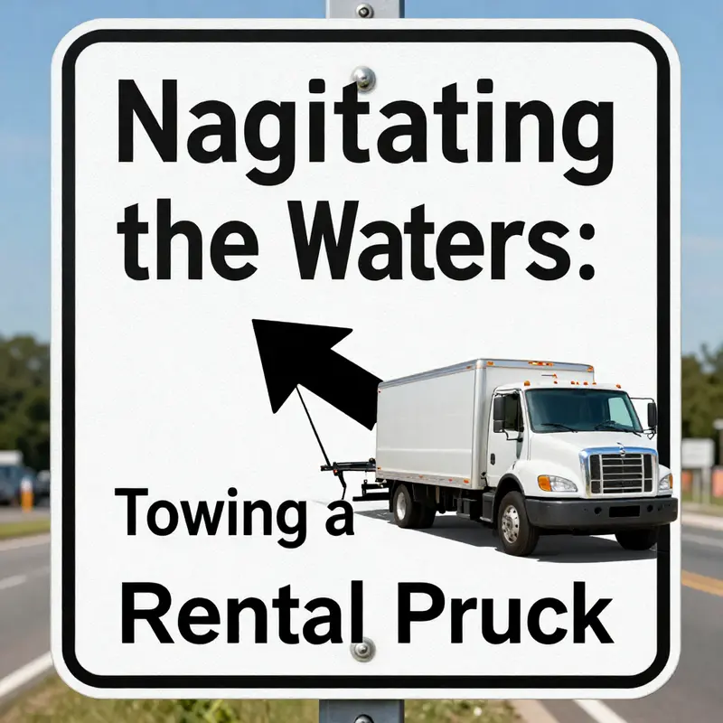 A heavy-duty rental truck confidently towing a boat trailer, illustrating the importance of truck capacity.