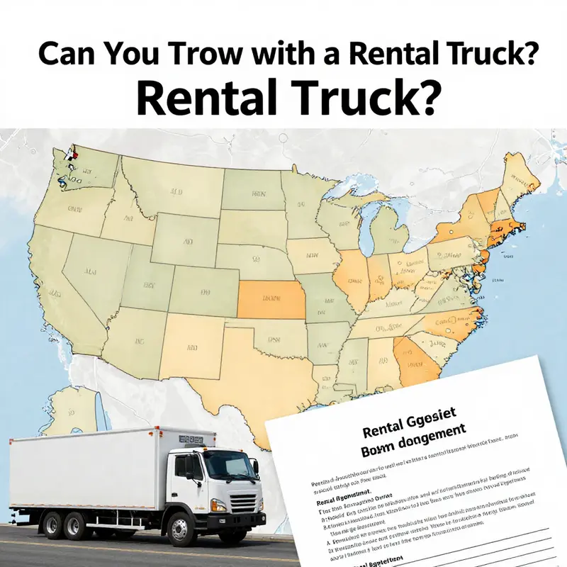 Renter inspecting towing capacity in a rental truck manual.