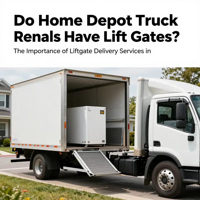 Home Depot truck rental option without a lift gate prominently displayed.