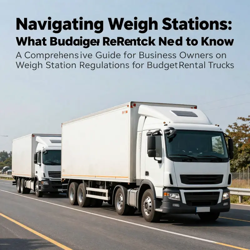 A fleet of budget rental trucks traveling along a highway, showcasing the importance of regulatory understanding in logistics.