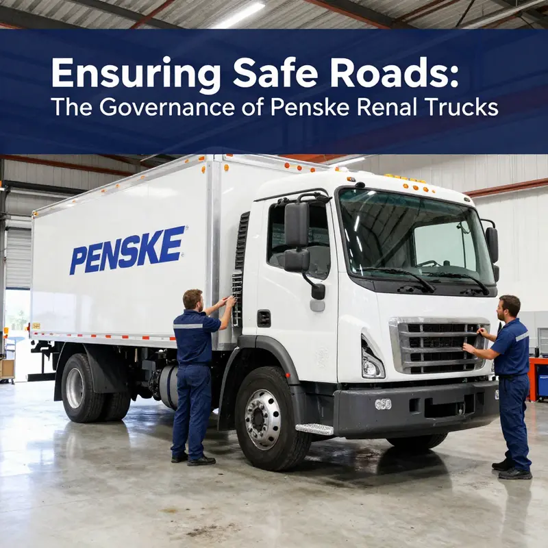 A business owner analyzing compliance documents for Penske rental trucks.