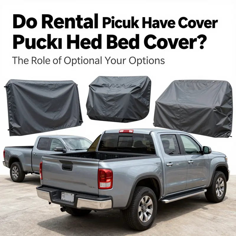 A rental pickup truck illustrating standard equipment without a bed cover.