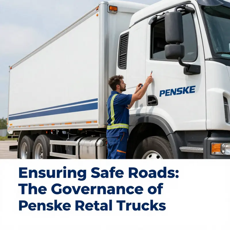 A business owner analyzing compliance documents for Penske rental trucks.