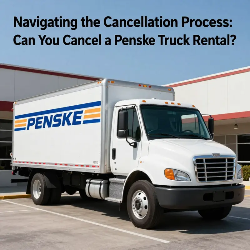 A Penske truck stationed at a business location reflecting logistics solutions for companies.