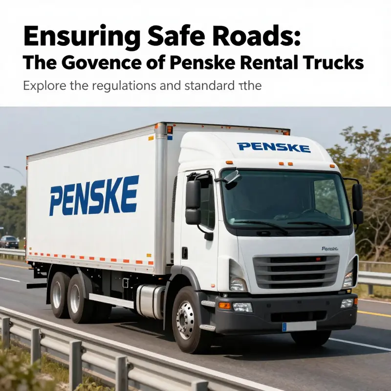 A Penske rental truck showcasing its pristine condition while on the road, representing quality and reliability.