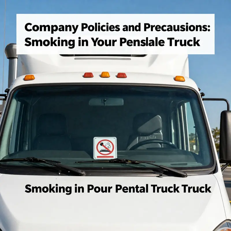 A Penske rental truck prominently displaying a ‘No Smoking’ sign, highlighting the company’s strict smoking policy.