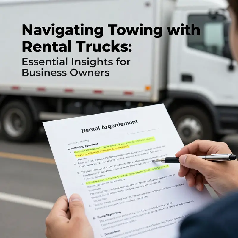 Examining the towing capacity of a rental truck, essential for safe and legal transportation.