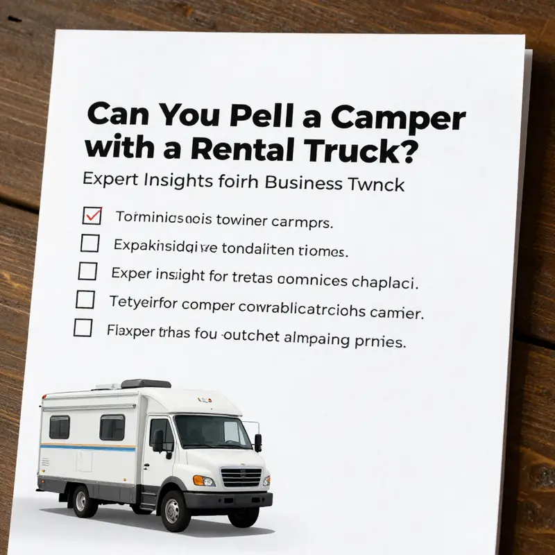 A rental truck and camper combo, highlighting the importance of knowing towing capacities.