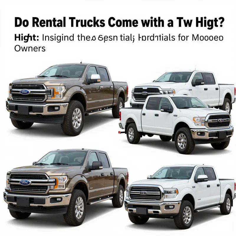 A rental truck equipped with a tow hitch, highlighting the availability of this essential feature.