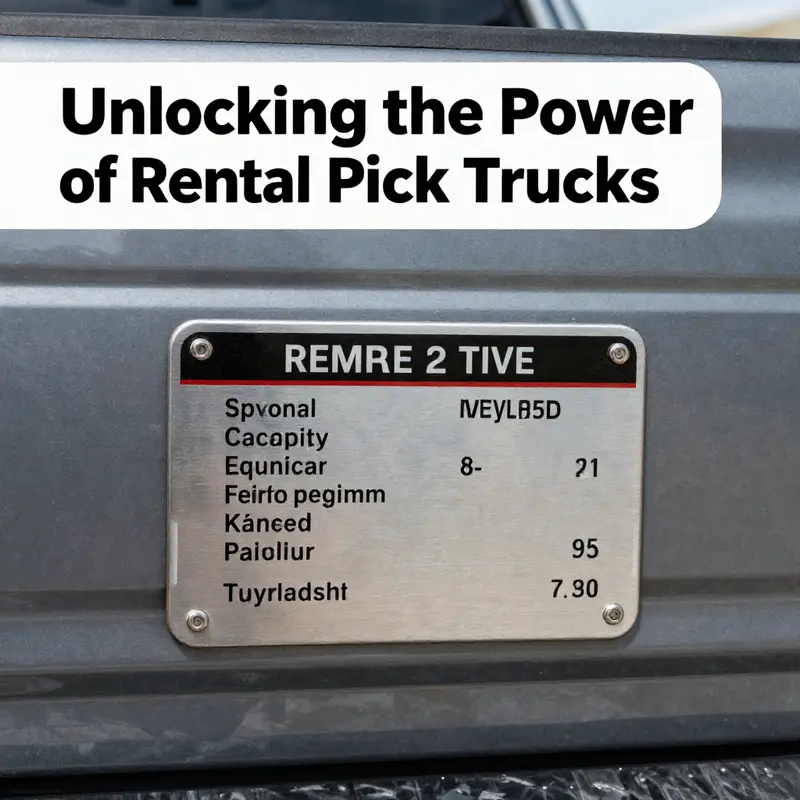 A rental pickup truck equipped with a towing hitch and ready for hauling.