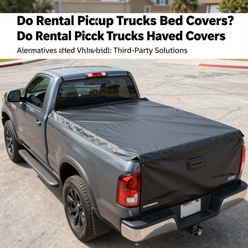 A rental pickup truck illustrating standard equipment without a bed cover.