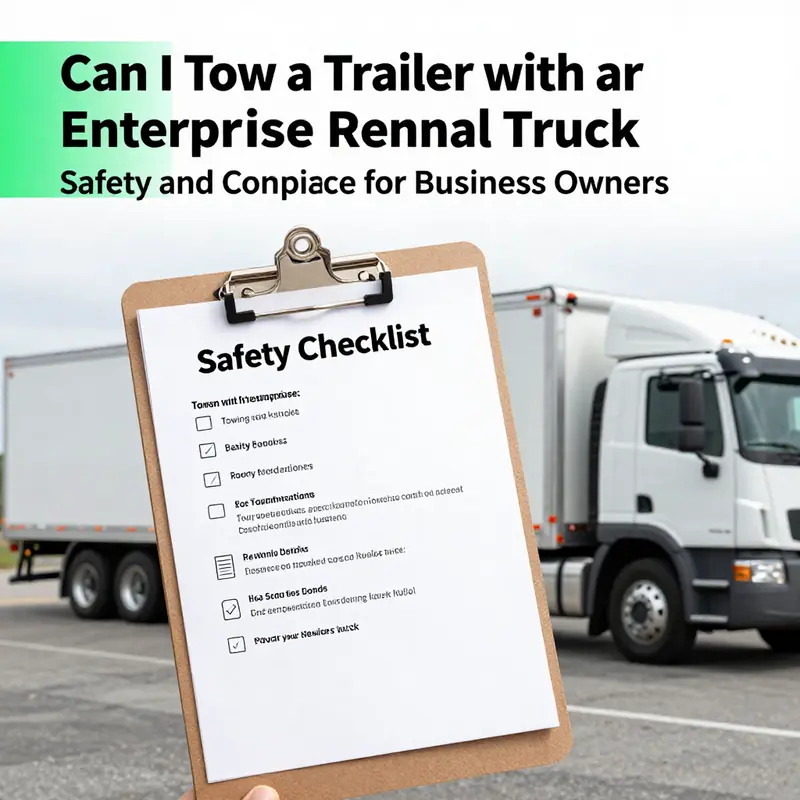 Enterprise rental truck equipped with a towing hitch, ready to tow a trailer.