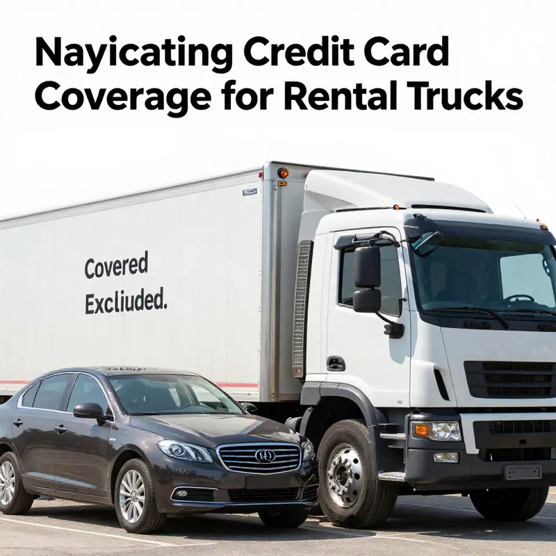 A business owner reviewing credit card coverage specifics for rental trucks.