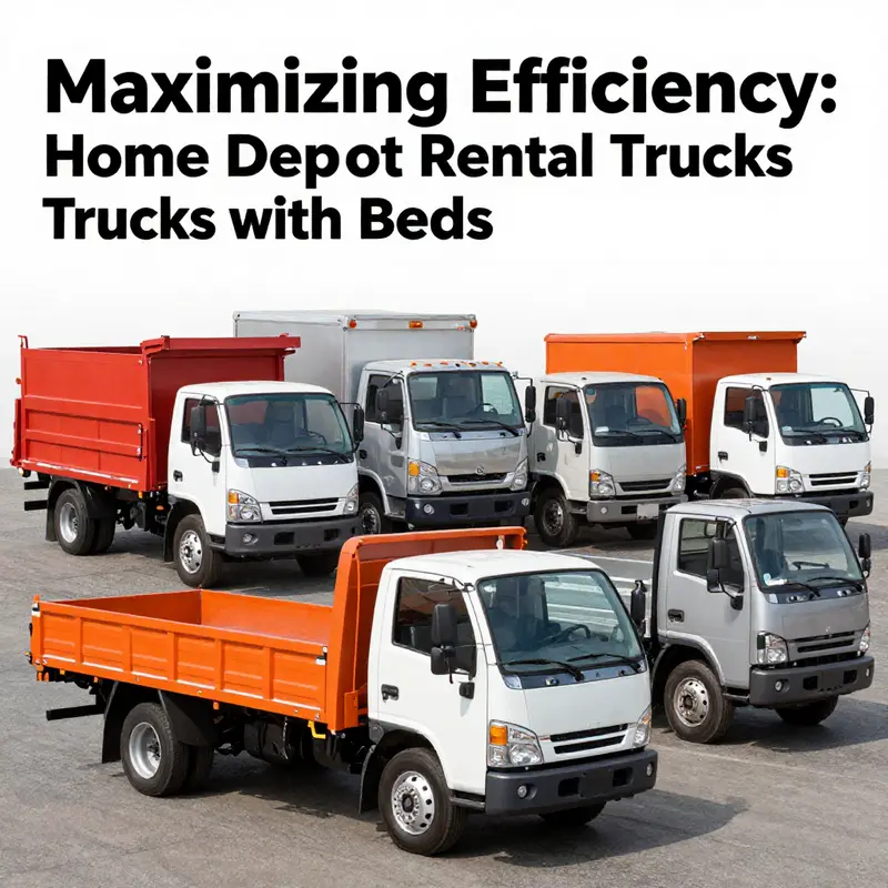 Home Depot rental truck with an operational dump bed unloading materials.