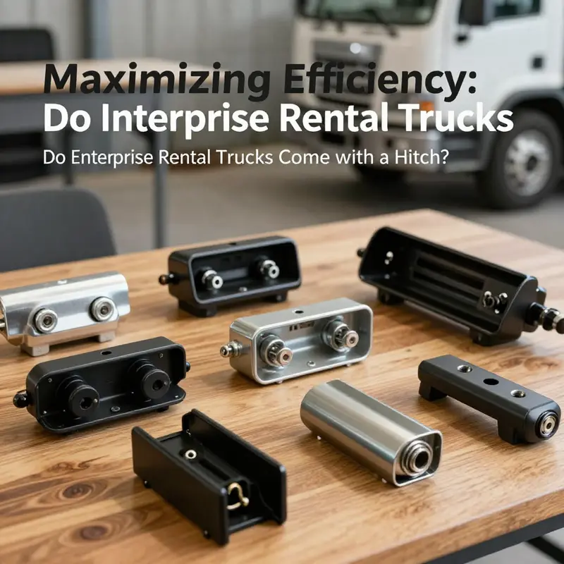 A Ford F-150 XL from Enterprise Rent-A-Car demonstrating the hitch availability for business needs.