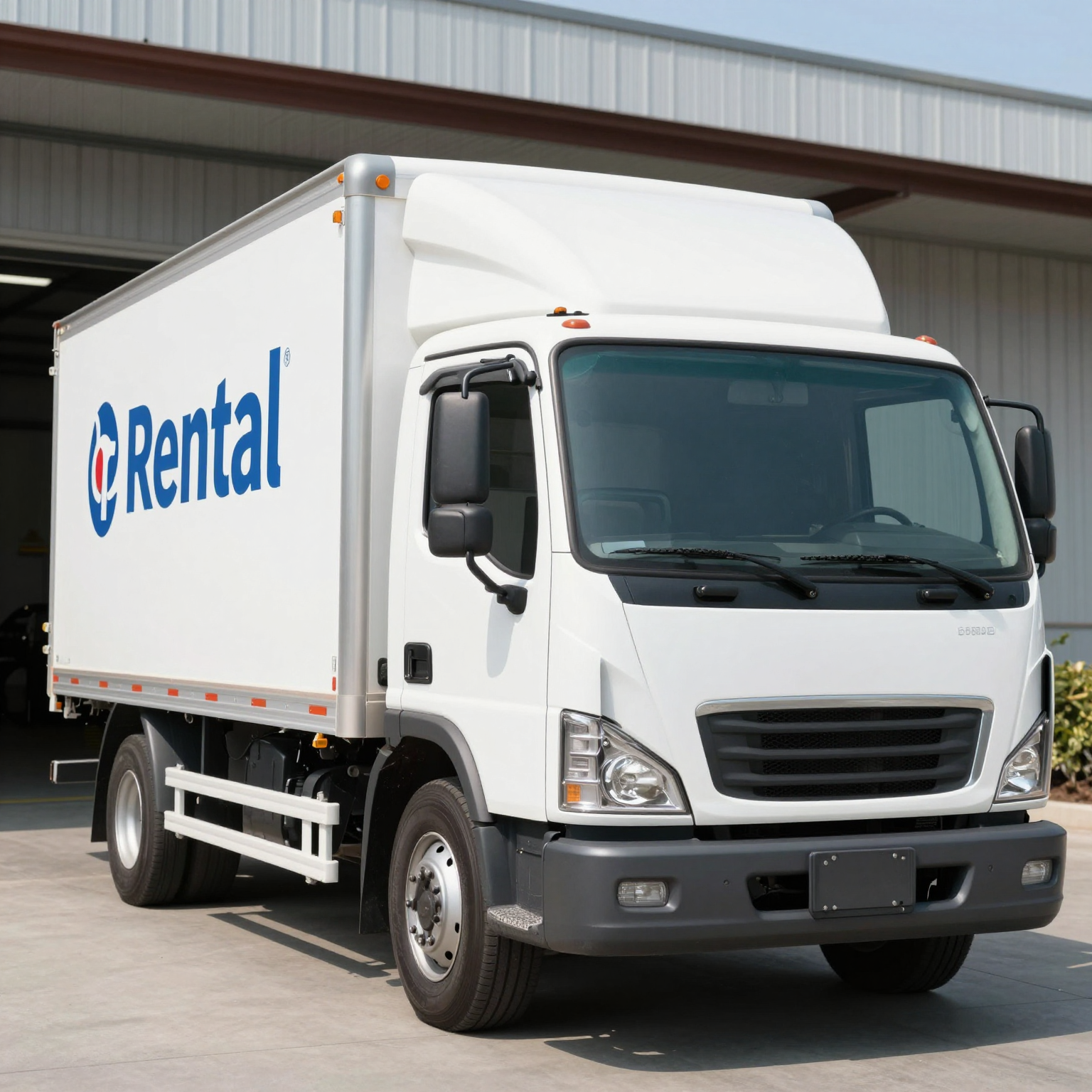 A moving truck rental in a business setting