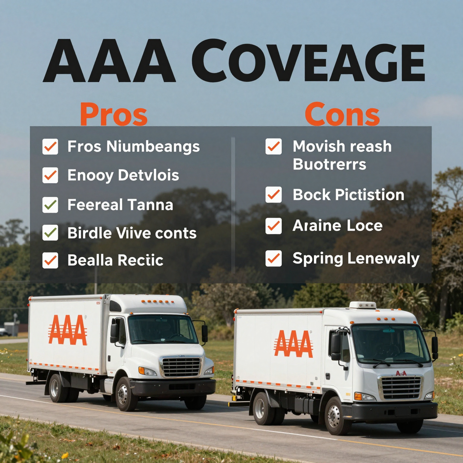 Graphic summarizing AAA coverage for moving truck rentals