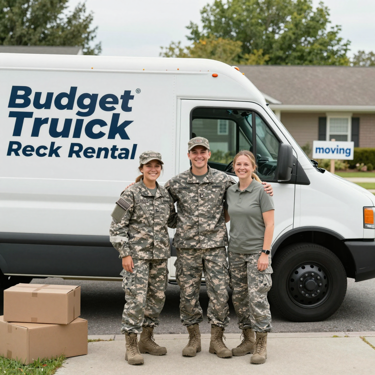 Military Family with Budget Truck Rental