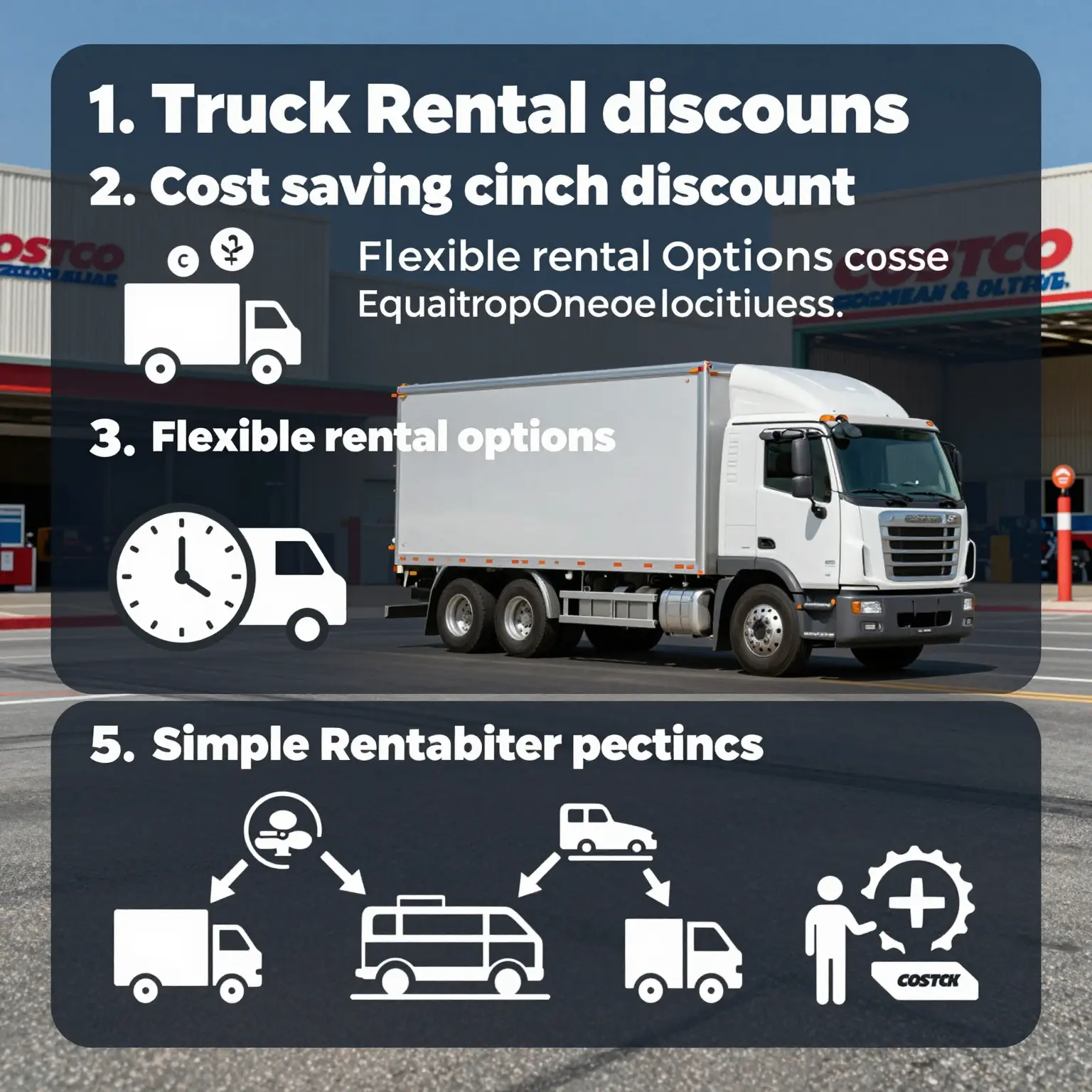 Infographic summarizing truck rental discounts through Costco