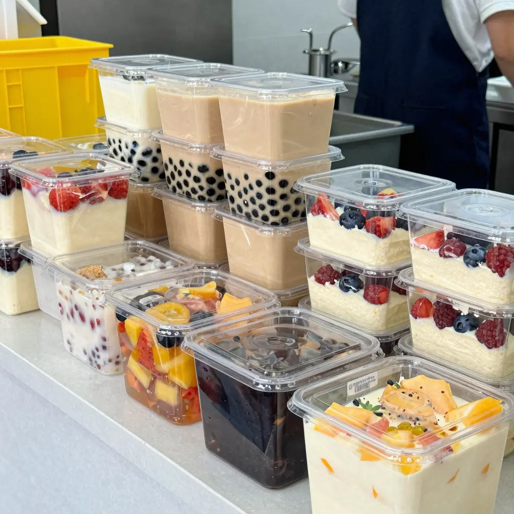 Clear Plastic Square Storage Cups