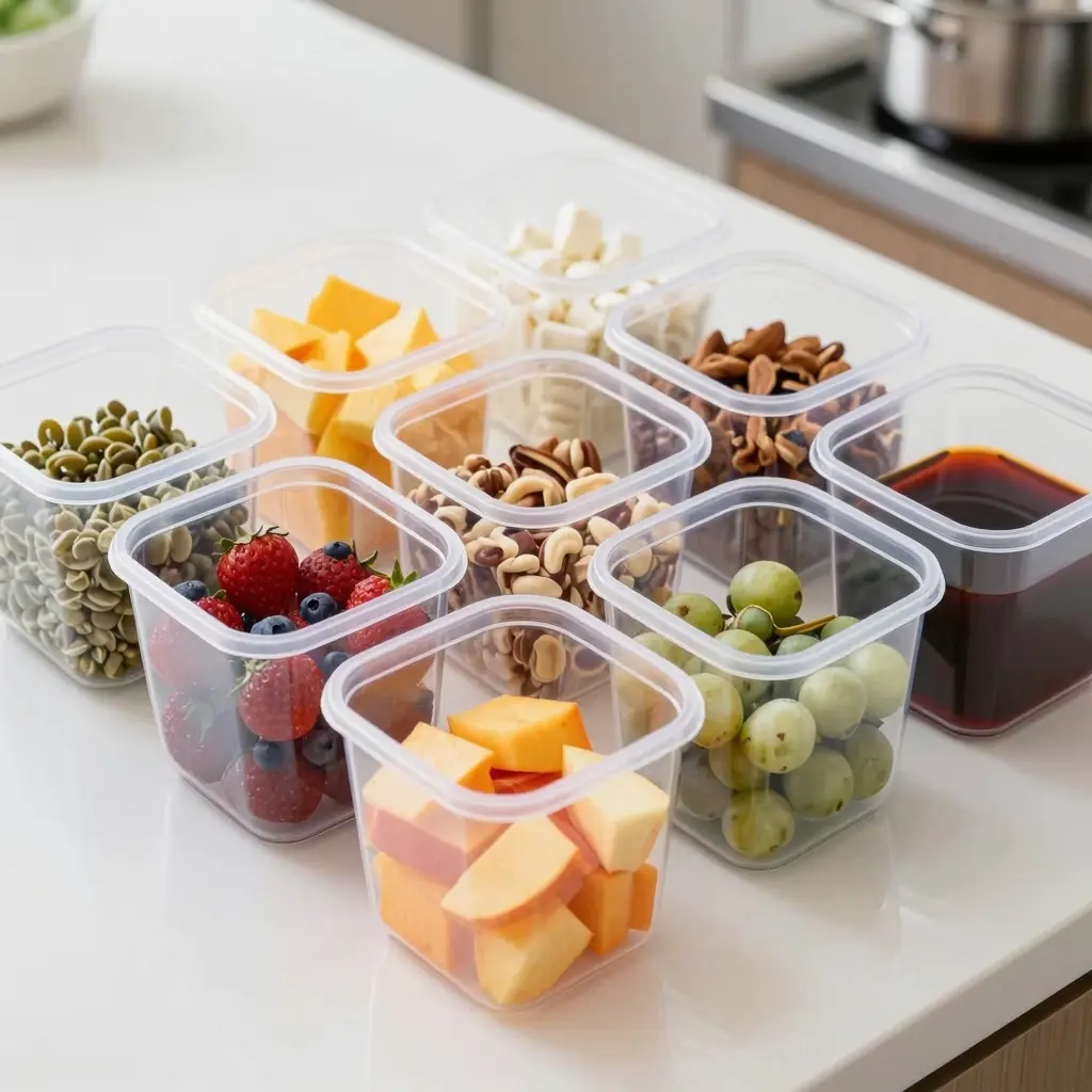 Clear Plastic Square Storage Cups