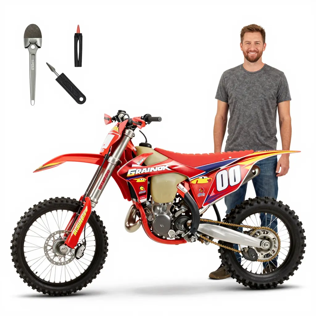 Step-by-step guide for installing Lightning McQueen graphics kits on dirt bikes